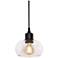 AFX Lighting Laney 6 1/2" Wide Black and Seeded Glass Pendant