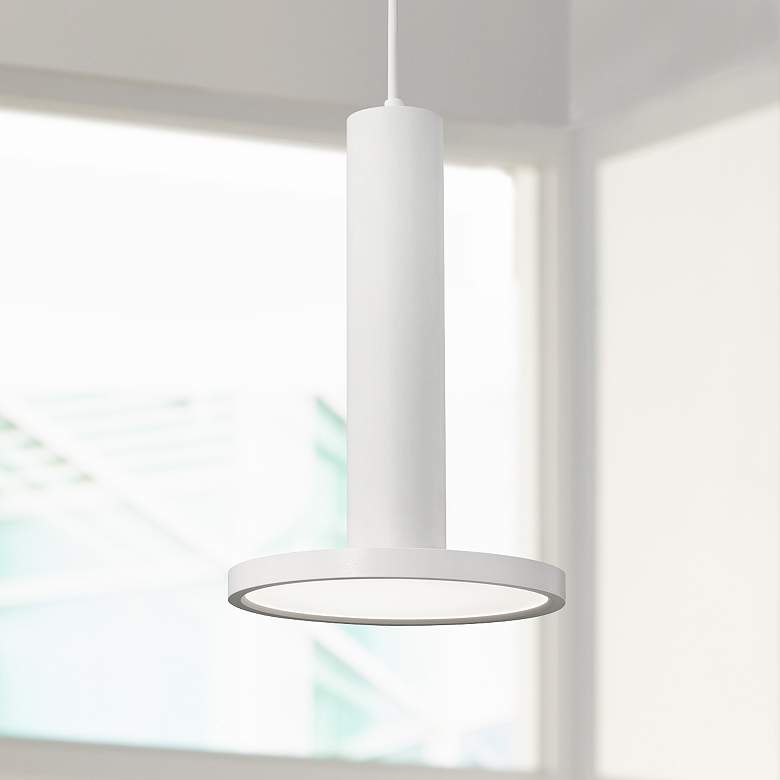 Image 1 AFX Lighting Luna 8" Wide White Finish Modern LED Mini Pendant Light