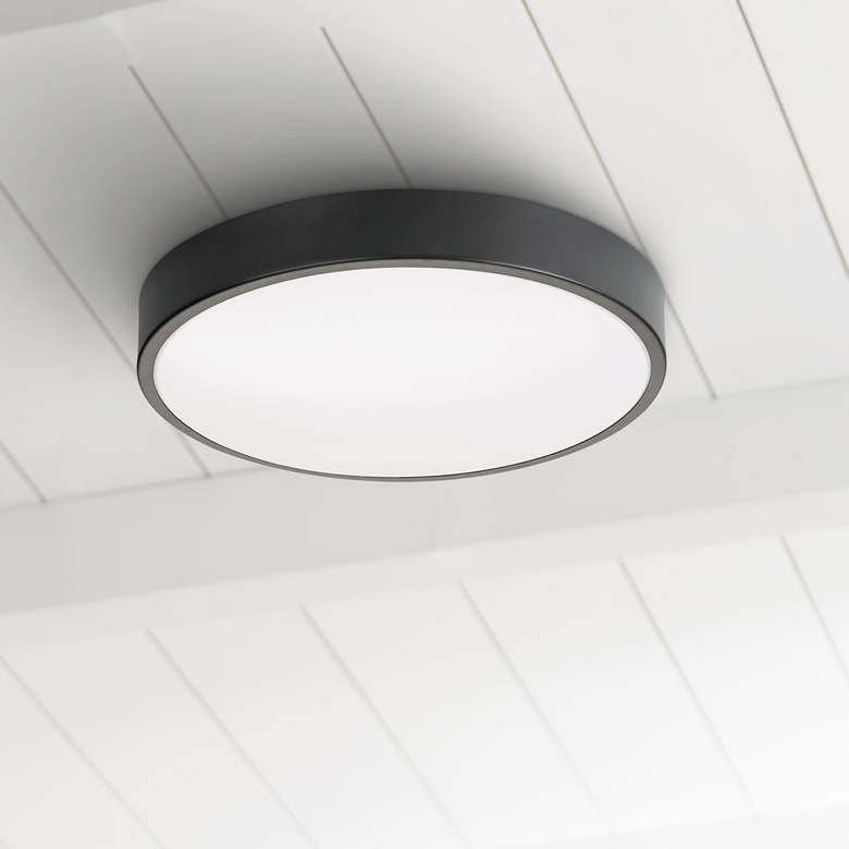 Image 1 AFX Lighting Octavia 12" Wide Modern Round Black LED Ceiling Light