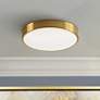 2_AFX Lighting Octavia 12" Wide Modern Round Brass LED Ceiling Light
