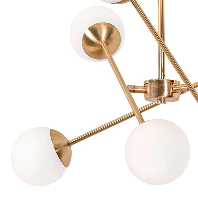 Image 3 AFX Lighting Pearl 24" Wide Satin Brass 6-Light LED Sputnik Pendant more views