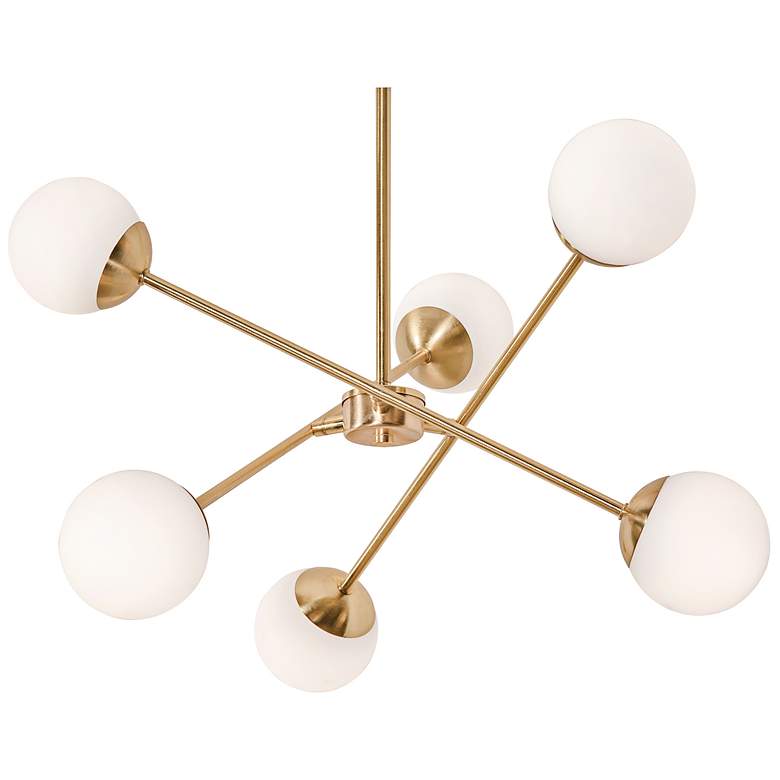 Image 4 AFX Lighting Pearl 24" Wide Satin Brass 6-Light LED Sputnik Pendant more views