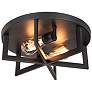 2_AFX Lighting Rivers 13 3/4" Wide Black Metal 2-Light Ceiling Light