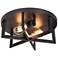 AFX Lighting Rivers 13 3/4" Wide Black Metal 2-Light Ceiling Light