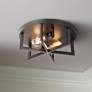 1_AFX Lighting Rivers 13 3/4" Wide Black Metal 2-Light Ceiling Light