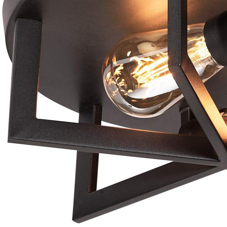 Image 3 AFX Lighting Rivers 13 3/4" Wide Black Metal 2-Light Ceiling Light more views