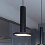 1_AFX Luna 5.31" Wide Black LED Pendant Light with White Acryilic