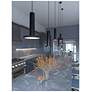 3_AFX Luna 5.31" Wide Black LED Pendant Light with White Acryilic more views