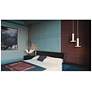 4_AFX Luna 5.31" Wide Black LED Pendant Light with White Acryilic more views