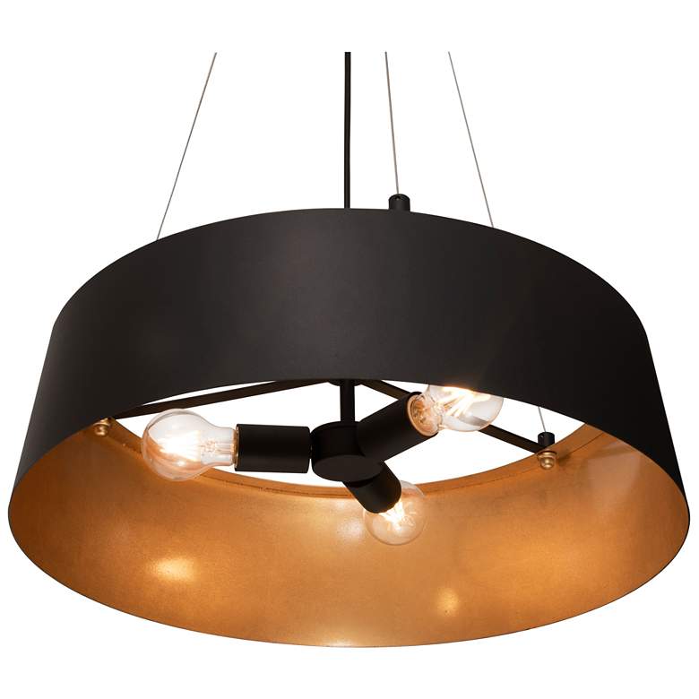 Image 1 AFX Lyric 21.65 inch Wide Gold Pendant Light with Black Shade