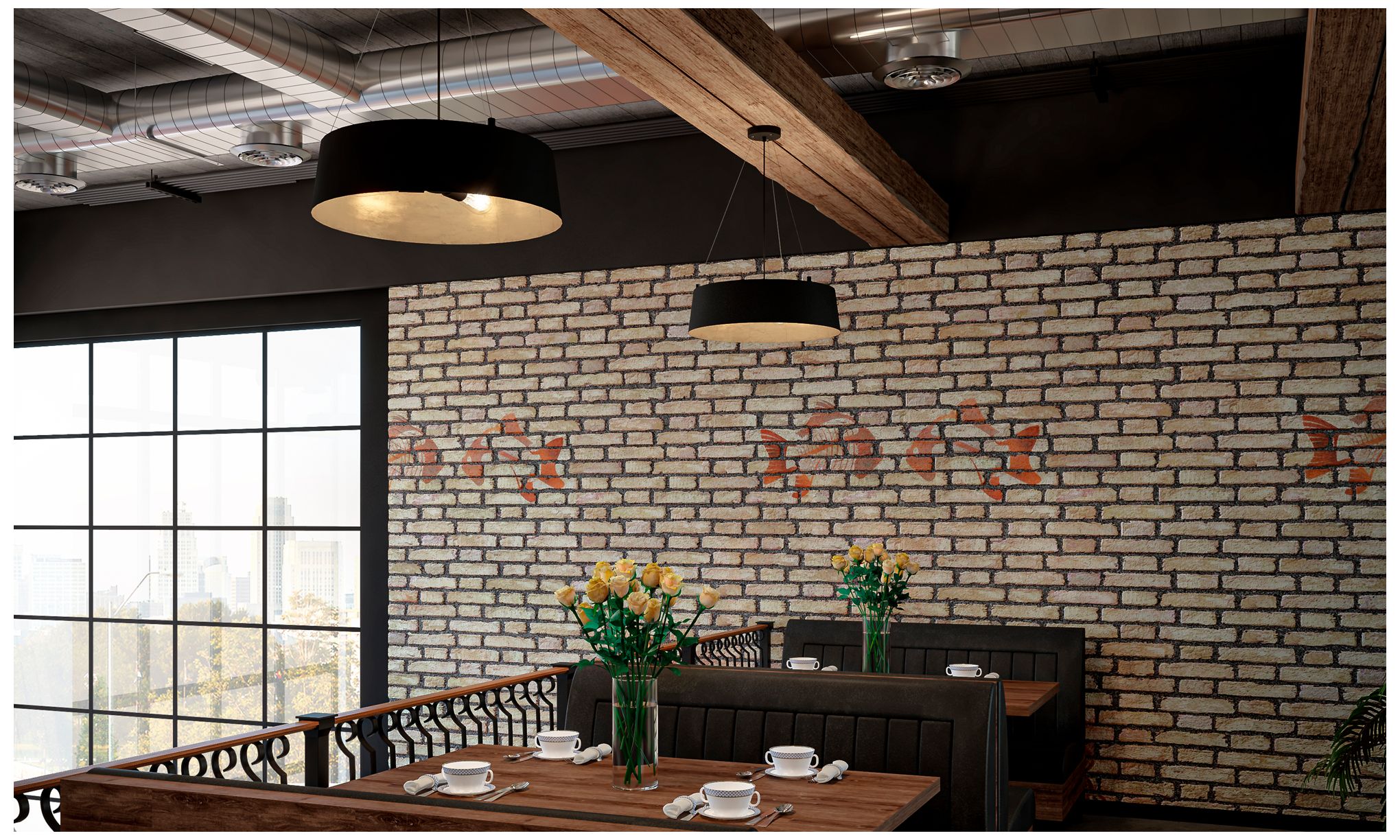 Image 3 AFX Lyric 21.65" Wide Gold Pendant Light with Black Shade more views