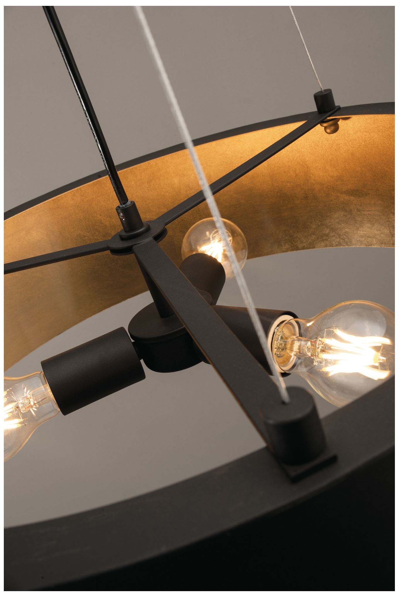 Image 5 AFX Lyric 21.65" Wide Gold Pendant Light with Black Shade more views