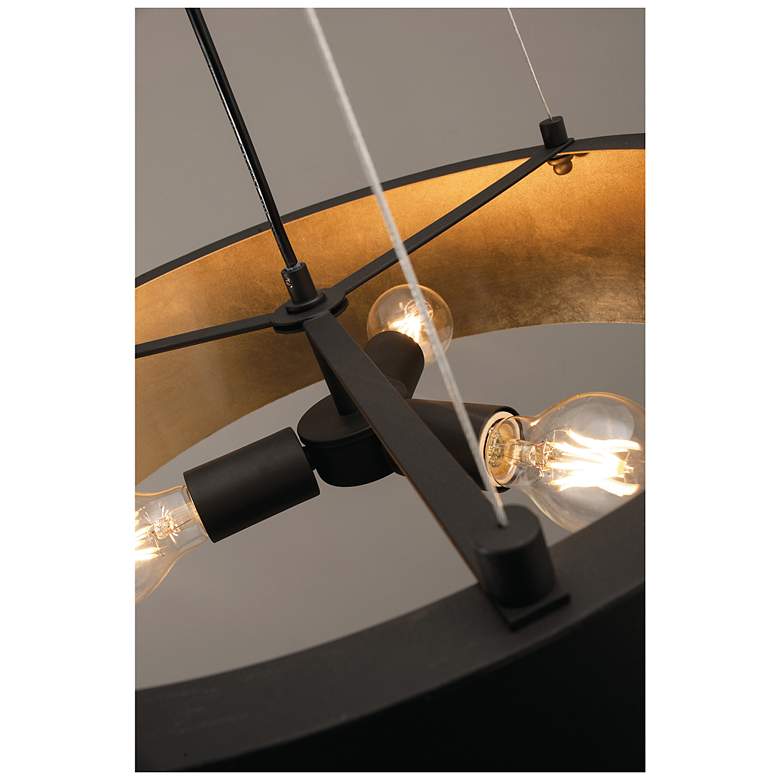 Image 5 AFX Lyric 21.65" Wide Gold Pendant Light with Black Shade more views