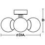 7_AFX Metropolitan 15" Wide Black 3-Light LED Orb Lights Ceiling Fixture more views