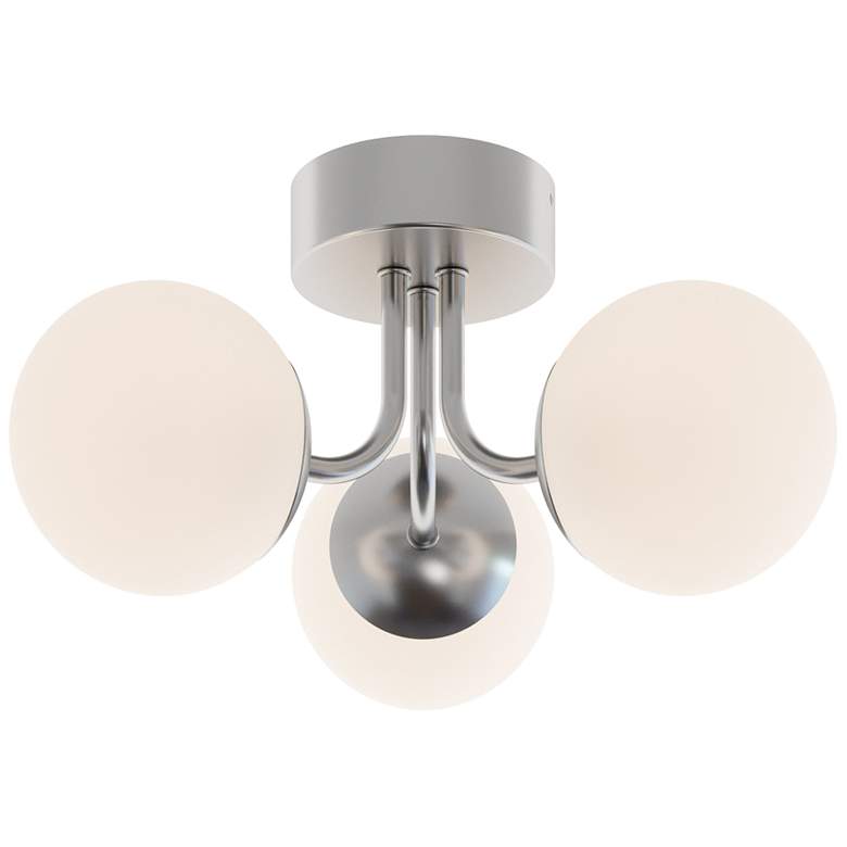 Image 1 AFX Metropolitan 15" Wide Nickel 3-Light LED Orb Lights Ceiling Light