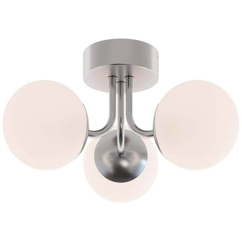 Image 1 AFX Metropolitan 15 inch Wide Nickel 3-Light LED Orb Lights Ceiling Light