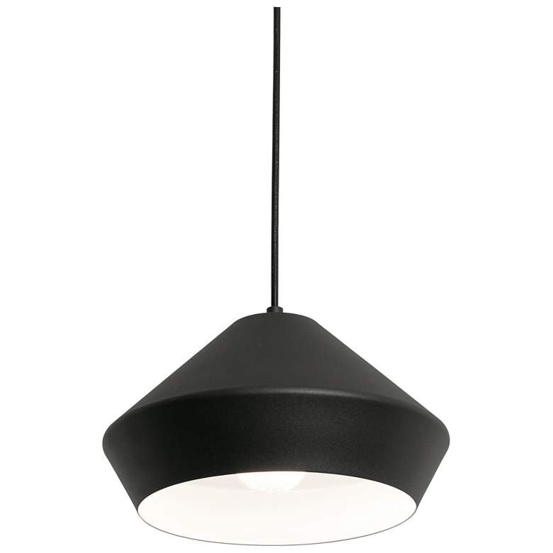Image 1 AFX Milo 10 1/2 inch Wide Black Finish Oval Modern Pendant Light