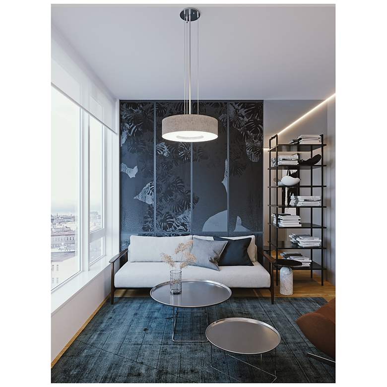 Image 4 AFX Montclair Grey 15" Wide Modern Ring LED Pendant more views