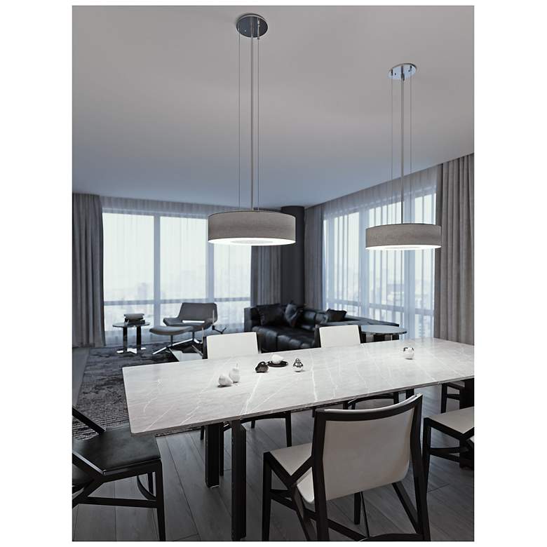 Image 5 AFX Montclair Grey 15" Wide Modern Ring LED Pendant more views