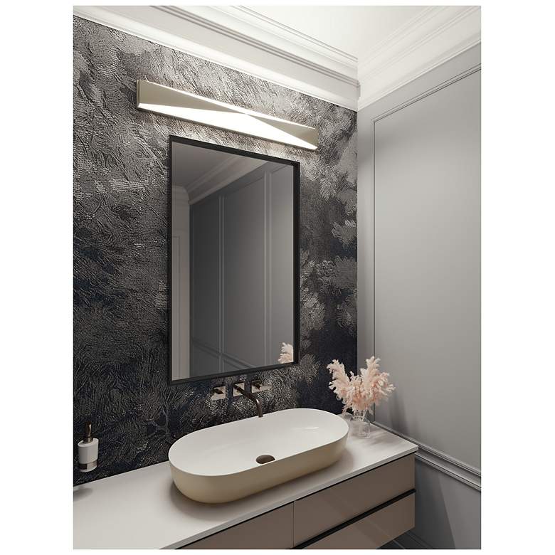 Image 3 AFX Novara 37" Modern Satin Nickel Linear LED Vanity Bath Light more views
