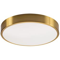 AFX Octavia 14" Wide Modern Round Satin Brass LED Ceiling Light