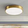 1_AFX Octavia 14" Wide Modern Round Satin Brass LED Ceiling Light