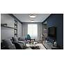 3_AFX Octavia 14" Wide Modern Round Satin Brass LED Ceiling Light more views