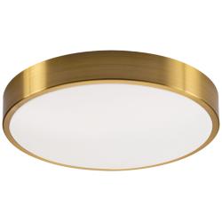 AFX Octavia 19&quot; Wide Round Satin Brass Metal LED Ceiling Light