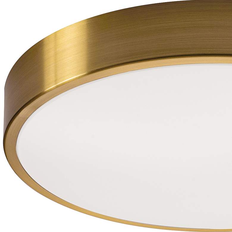 Image 4 AFX Octavia 19" Wide Round Satin Brass Metal LED Ceiling Light more views