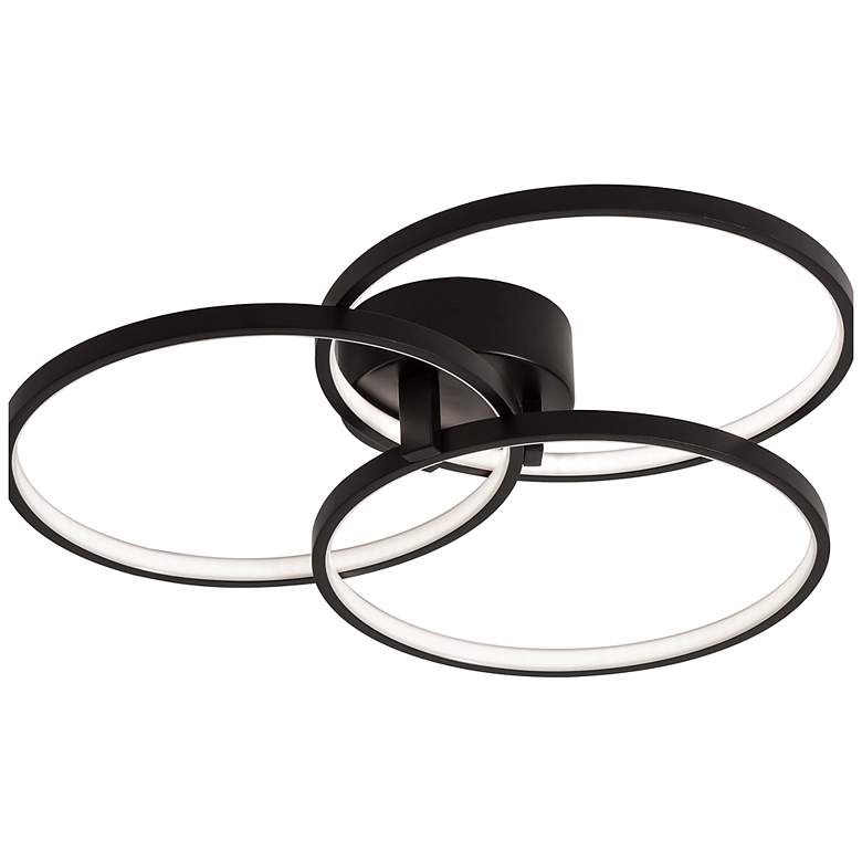 Image 2 AFX Orion 15.75" Wide Black Finish LED Modern Ring Ceiling Light