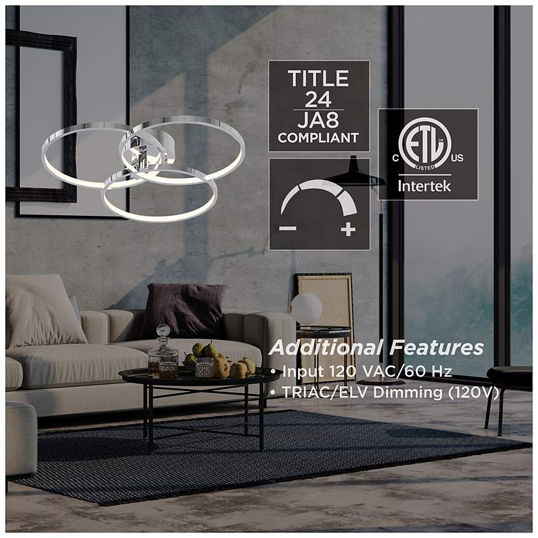 Image 5 AFX Orion 15.75" Wide Black Finish LED Modern Ring Ceiling Light more views