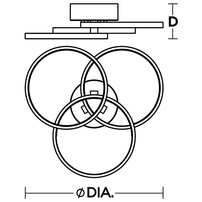 Image 6 AFX Orion 15.75" Wide Black Finish LED Modern Ring Ceiling Light more views
