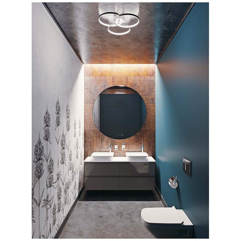 Image 7 AFX Orion 15.75" Wide Black Finish LED Modern Ring Ceiling Light more views