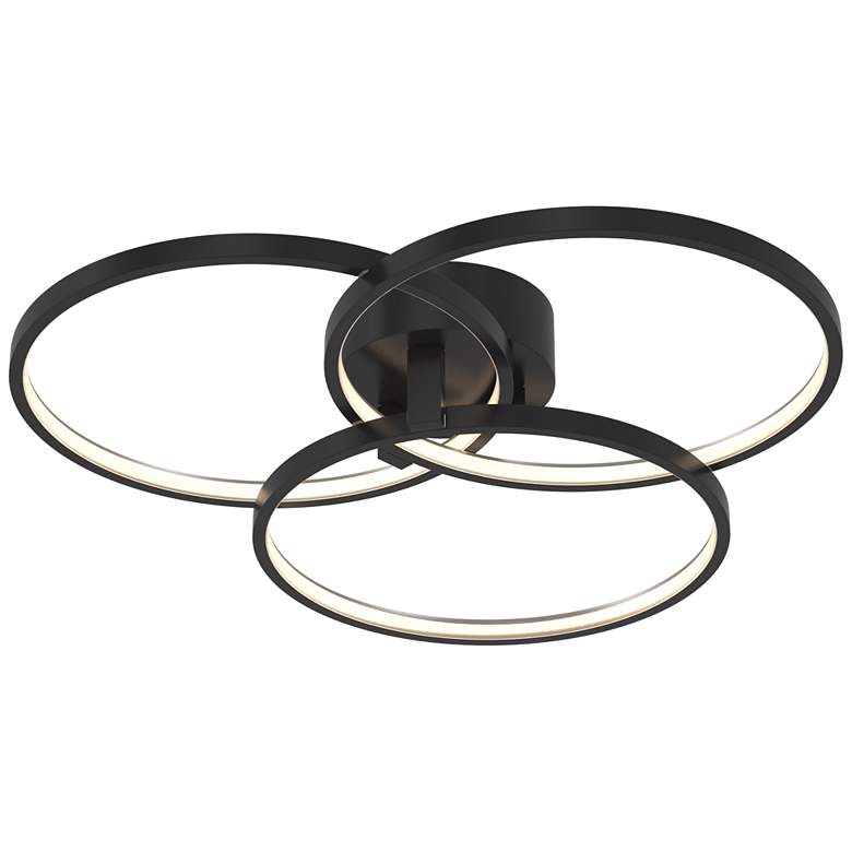 Image 1 AFX Orion 20" Wide Black Finish LED Modern Ring Ceiling Light
