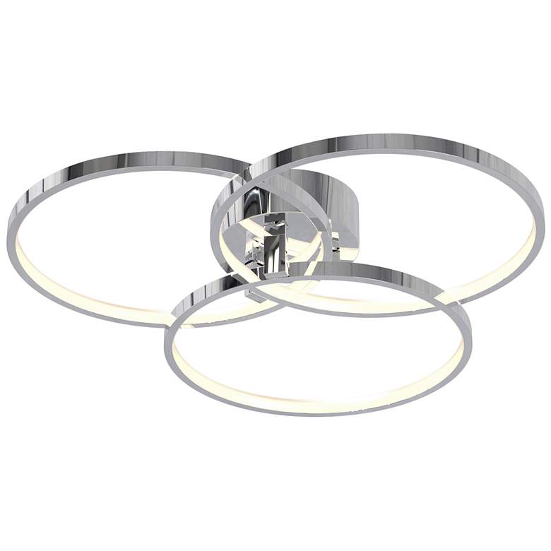 Image 1 AFX Orion 20 inch Wide Polished Chrome LED Modern Ring Ceiling Light