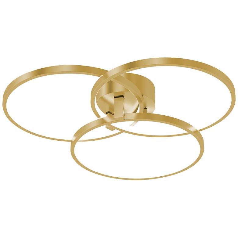 Image 1 AFX Orion 20 inch Wide Satin Brass LED Modern Ring Ceiling Light