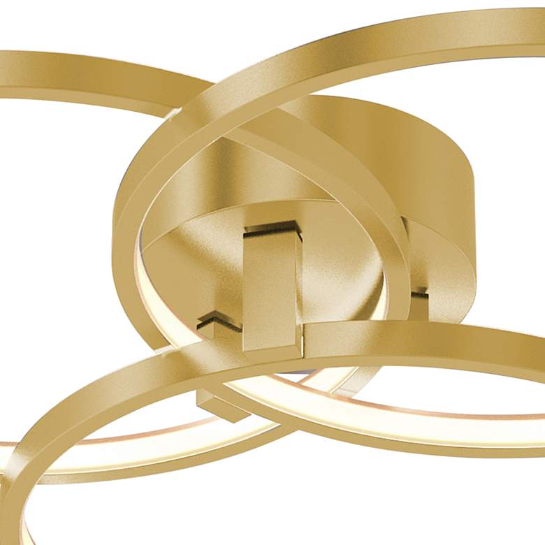 Image 2 AFX Orion 20" Wide Satin Brass LED Modern Ring Ceiling Light more views