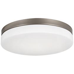 AFX Oscar 11" Wide Modern Satin Nickel and White Flush Mount