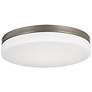 1_AFX Oscar 14" Wide Satin Nickel and White Dome Glass Flush Mount