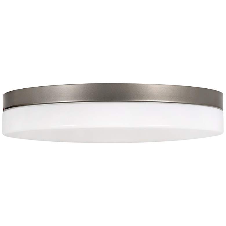 Image 2 AFX Oscar 14" Wide Satin Nickel and White Dome Glass Flush Mount more views