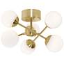 2_AFX Pearl 15 3/4" Wide Satin Brass 6-Light Modern LED Ceiling Light