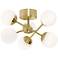 AFX Pearl 15 3/4" Wide Satin Brass 6-Light Modern LED Ceiling Light