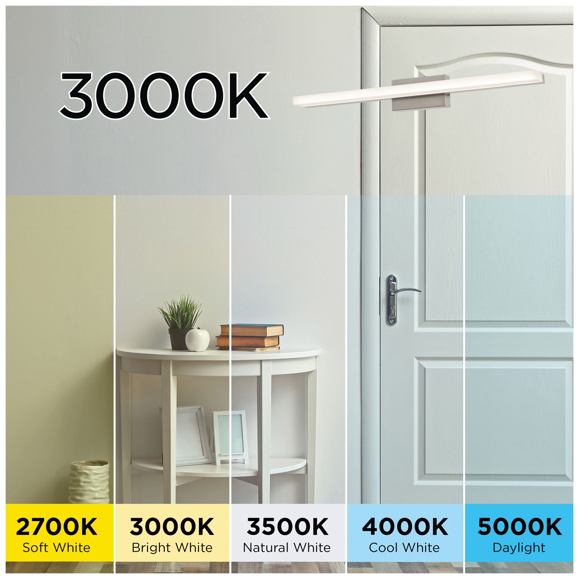 AFX Ramona 24" Wide Satin Nickel Modern Linear LED Bath Light