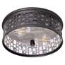 AFX Roscoe 11" Wide Black Ceiling Light with Clear Seeded Glass