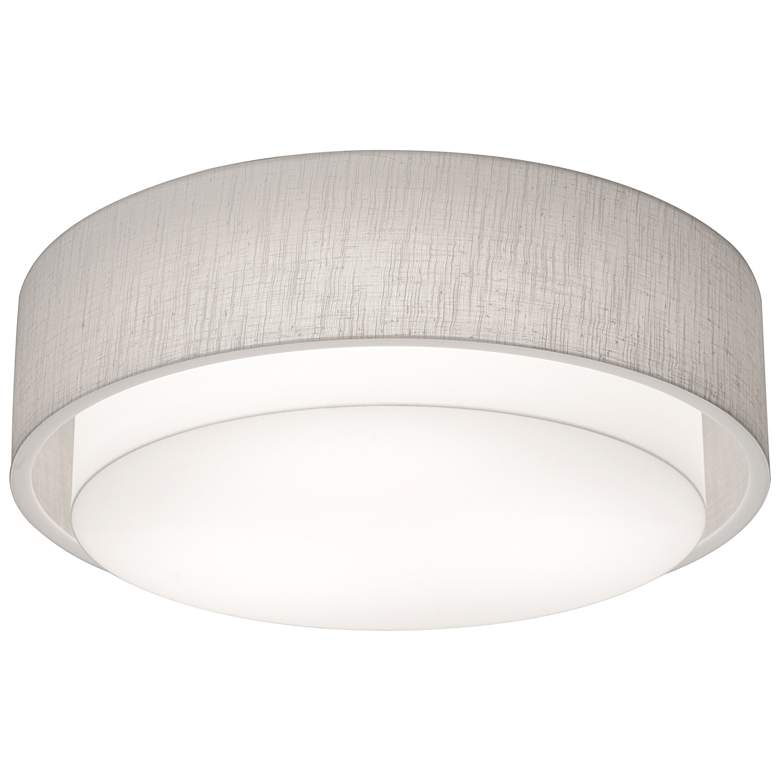 Image 1 AFX Sanibel 16" Wide White Jute Shade LED Drum Ceiling Light