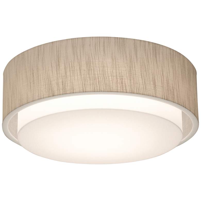 Image 1 AFX Sanibel 16" Wide White with Dark Jute Shade LED Drum Ceiling Light