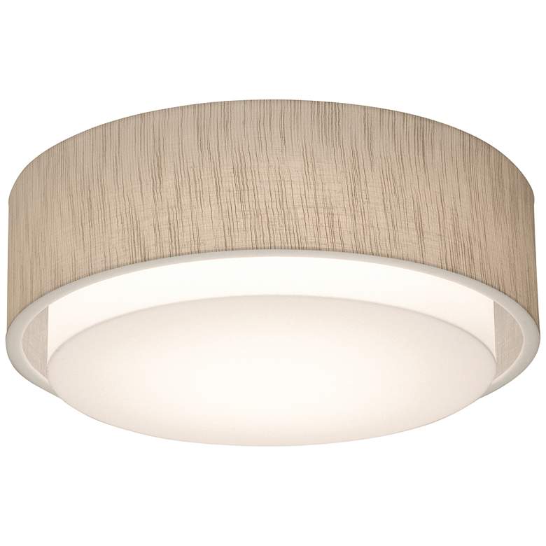 Image 1 AFX Sanibel 16 inch Wide White with Dark Jute Shade LED Drum Ceiling Light