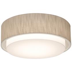 AFX Sanibel 16&quot; Wide White with Dark Jute Shade LED Drum Ceiling Light
