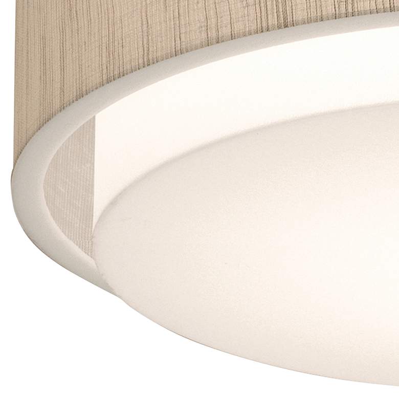 Image 2 AFX Sanibel 16" Wide White with Dark Jute Shade LED Drum Ceiling Light more views