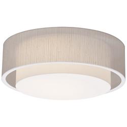 AFX Sanibel 16" Wide White with Jute Shade LED Drum Ceiling Light
